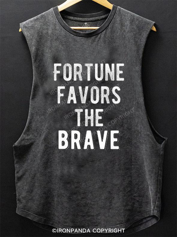 FORTUNE FAVORS THE BRAVE SCOOP BOTTOM COTTON TANK