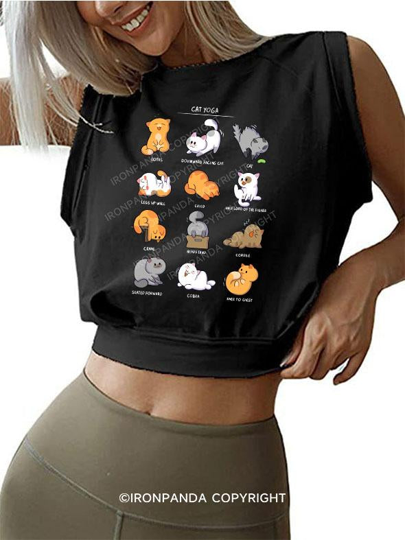 CAT YOGA SLEEVELESS CROP TOPS