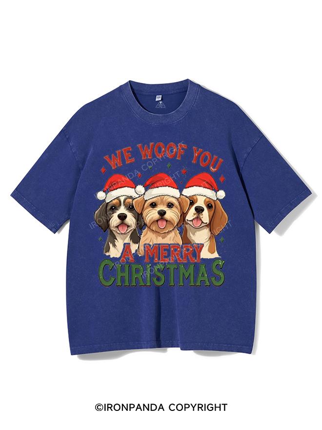 WE WOOF YOU A MERRY CHRISTMAS VINTAGE GYM SHIRT