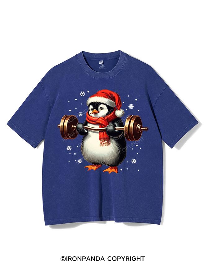 CHRISTMAS DEADLIFT PENGUIN VINTAGE GYM SHIRT