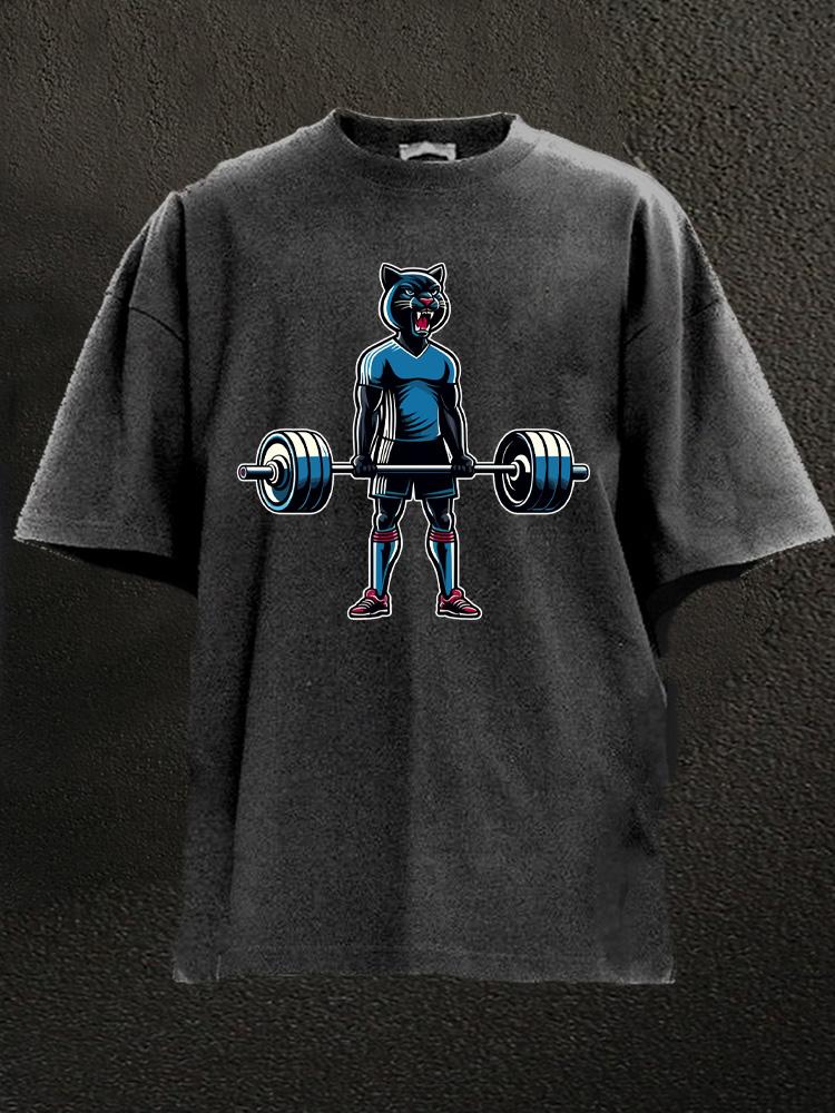 weightlifting Panther player Washed Gym Shirt