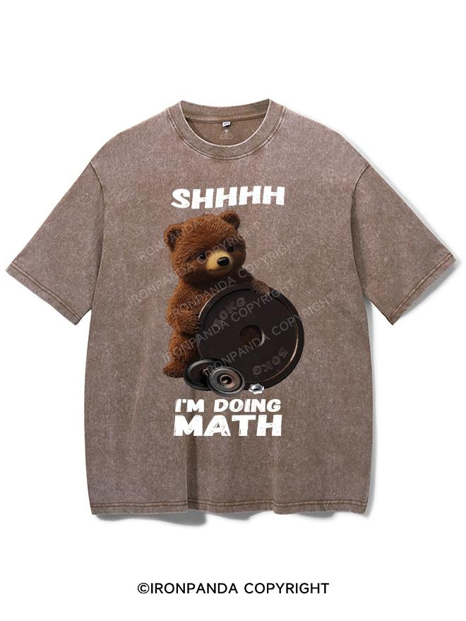 SHHHH I'M DOING MATH BROWN BEAR VINTAGE GYM SHIRT