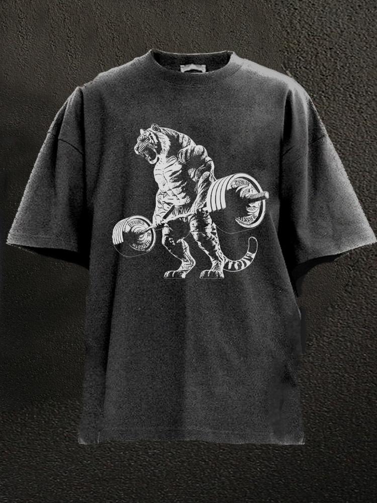 Weightlifting Tiger Washed Gym Shirt