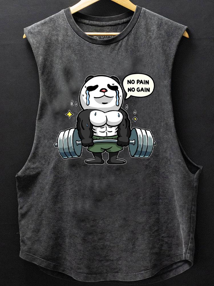 no pain no gain panda SCOOP BOTTOM COTTON TANK