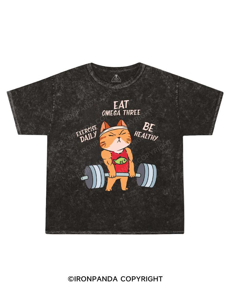 Healthy - Cat Kids Washed T-Shirt