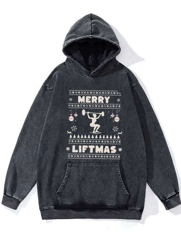 Merry Liftmas WASHED GYM HOODIE