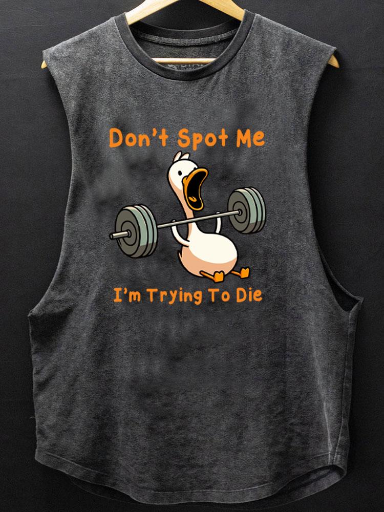 don't spot me duck SCOOP BOTTOM COTTON TANK