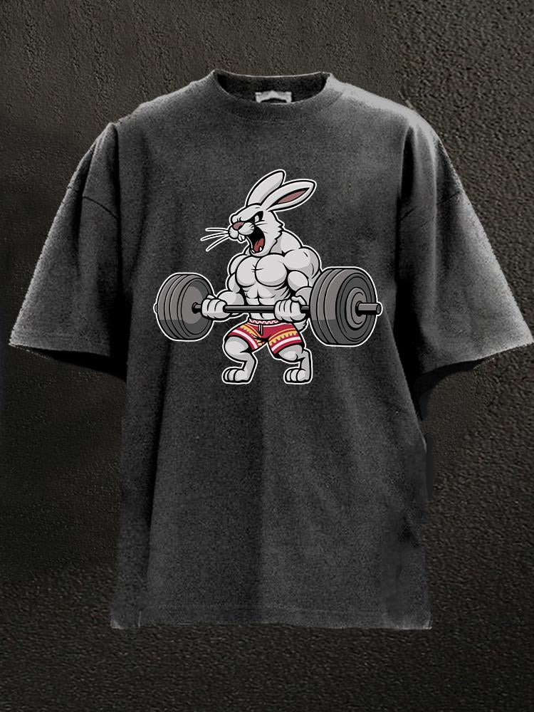 weightlifting rabbit Washed Gym Shirt