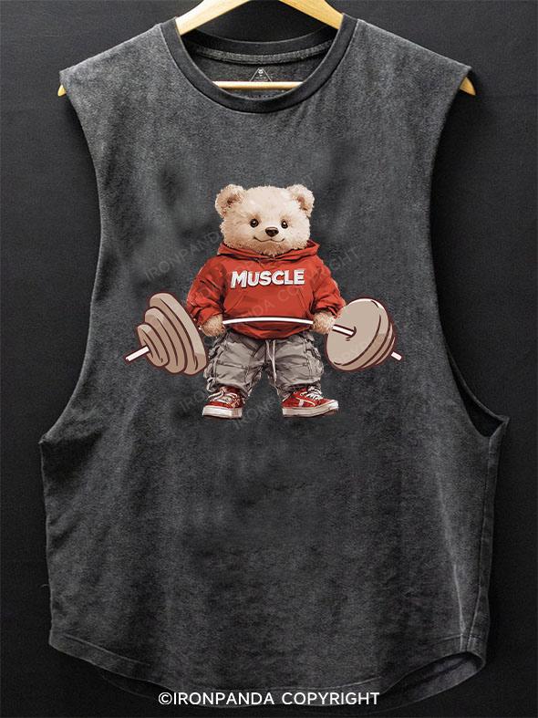 muscle teddy bear SCOOP BOTTOM COTTON TANK