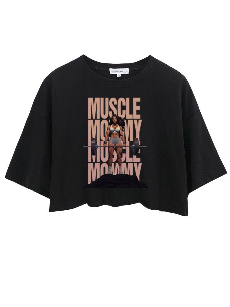 MUSCLE MOMMY CROP TOPS