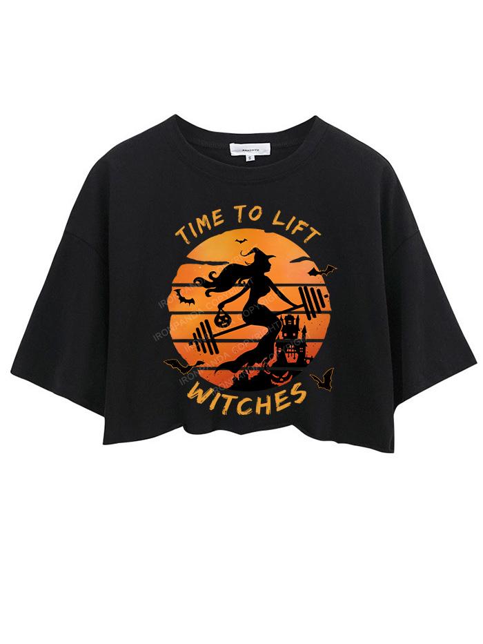 TIME TO LIFT WITCHES CROP TOPS