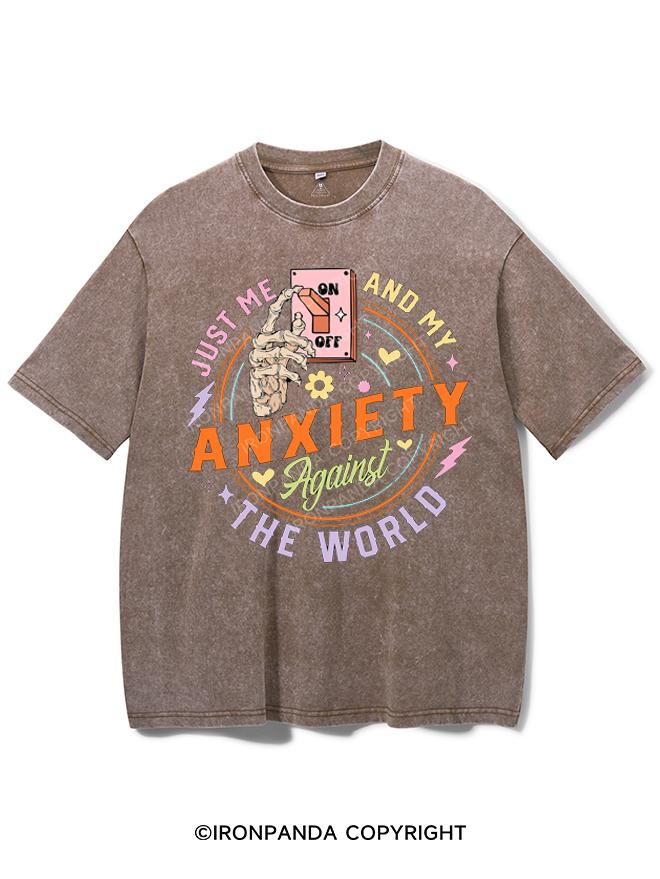 JUST ME AND MY ANXIETY AGAINST THE WORLD VINTAGE GYM SHIRT