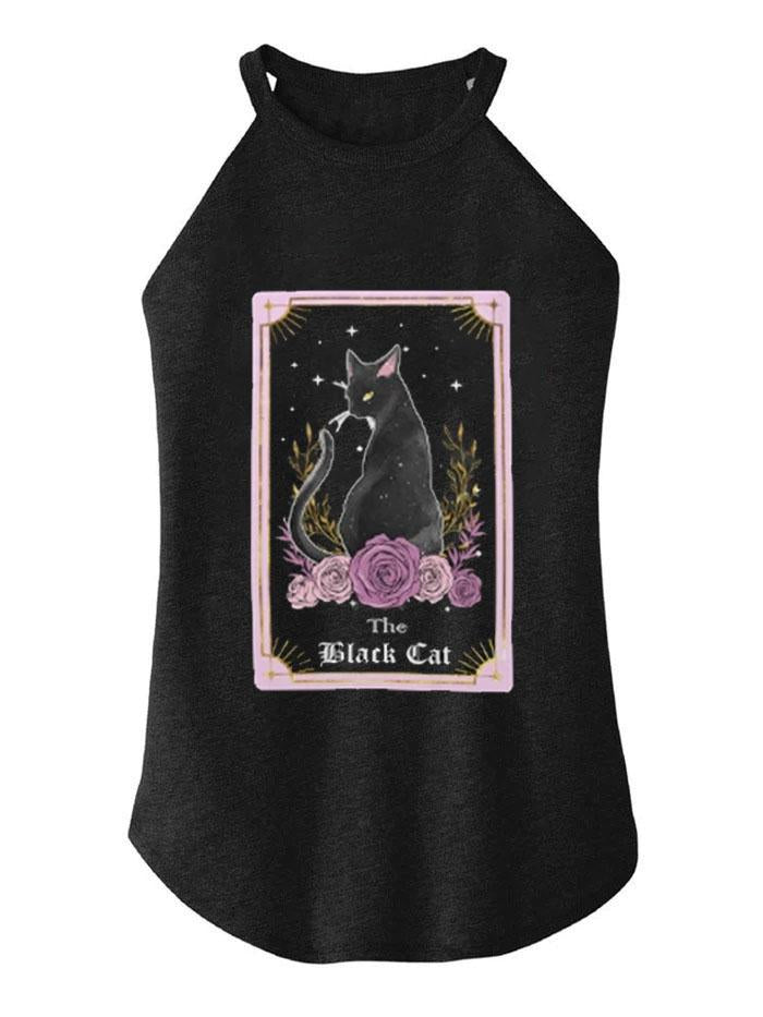 THE BLACK CAT  TAROT CARD TRI ROCKER COTTON TANK