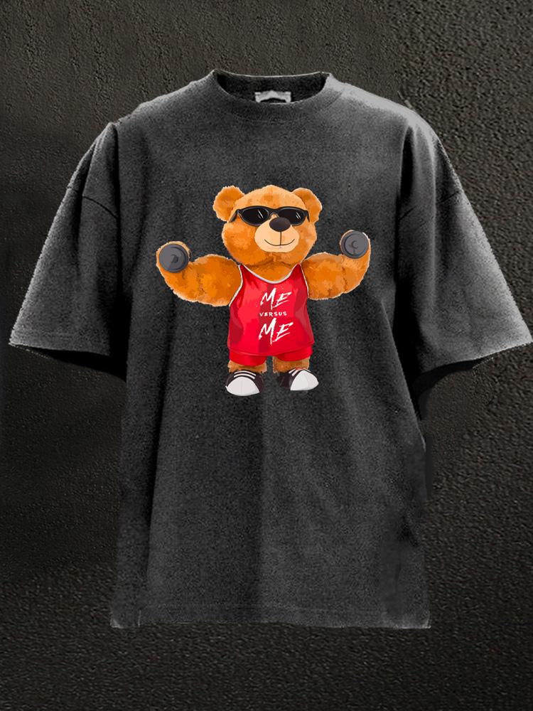 workout bear Washed Gym Shirt