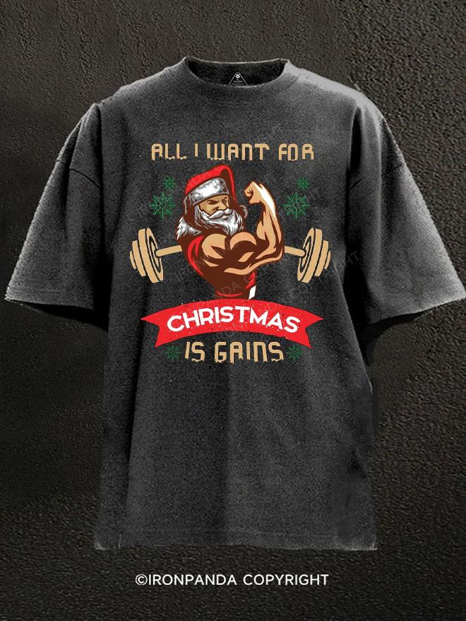 Christmas Workout Funny Motivation Washed Gym Shirt