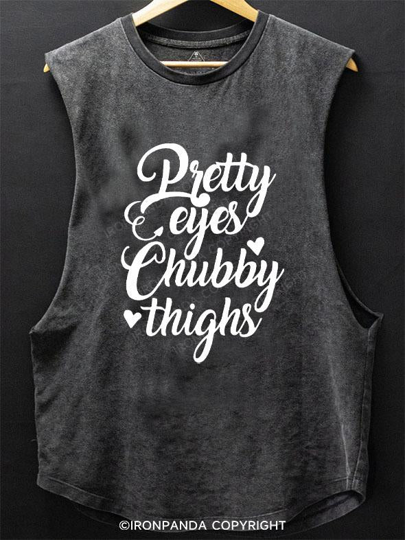 PRETTY EYES CHUBBY THIGHS SCOOP BOTTOM COTTON TANK