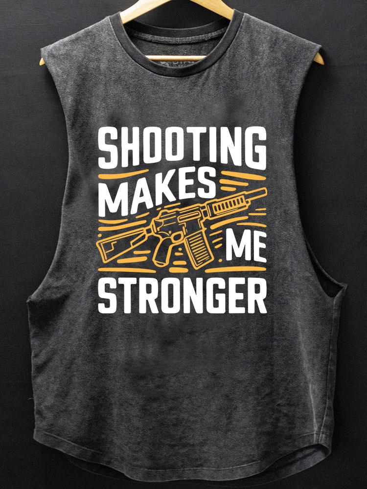 shooting makes me stronger SCOOP BOTTOM COTTON TANK