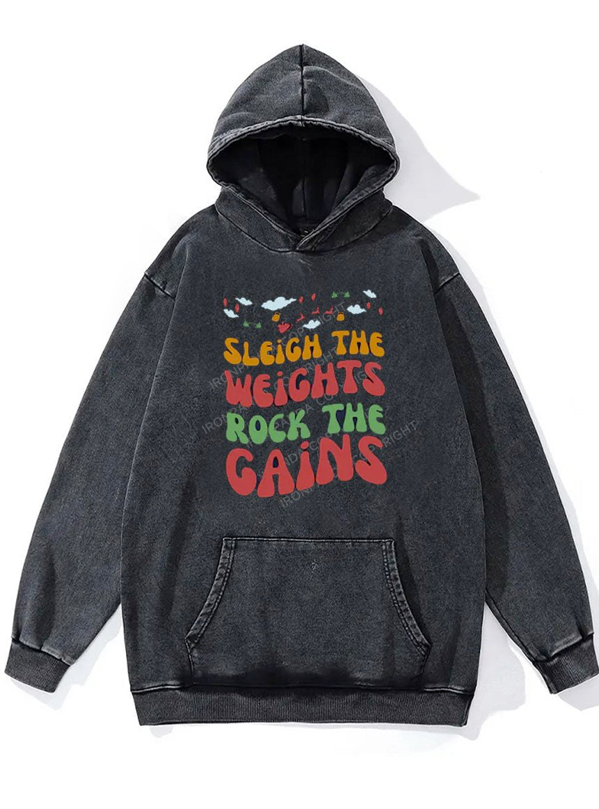 Christmas Workout  Washed Gym Hoodie