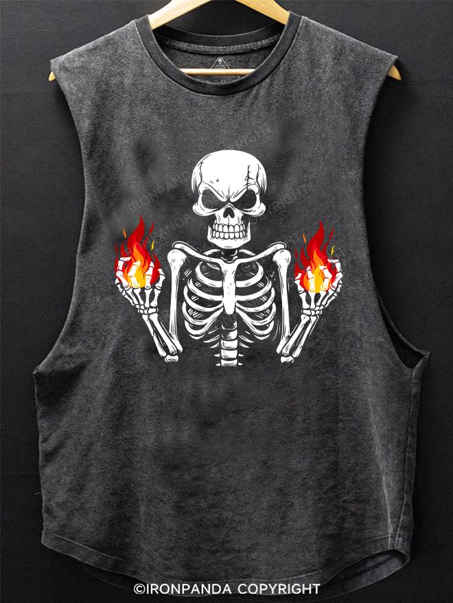 skeleton fire SCOOP BOTTOM COTTON TANK