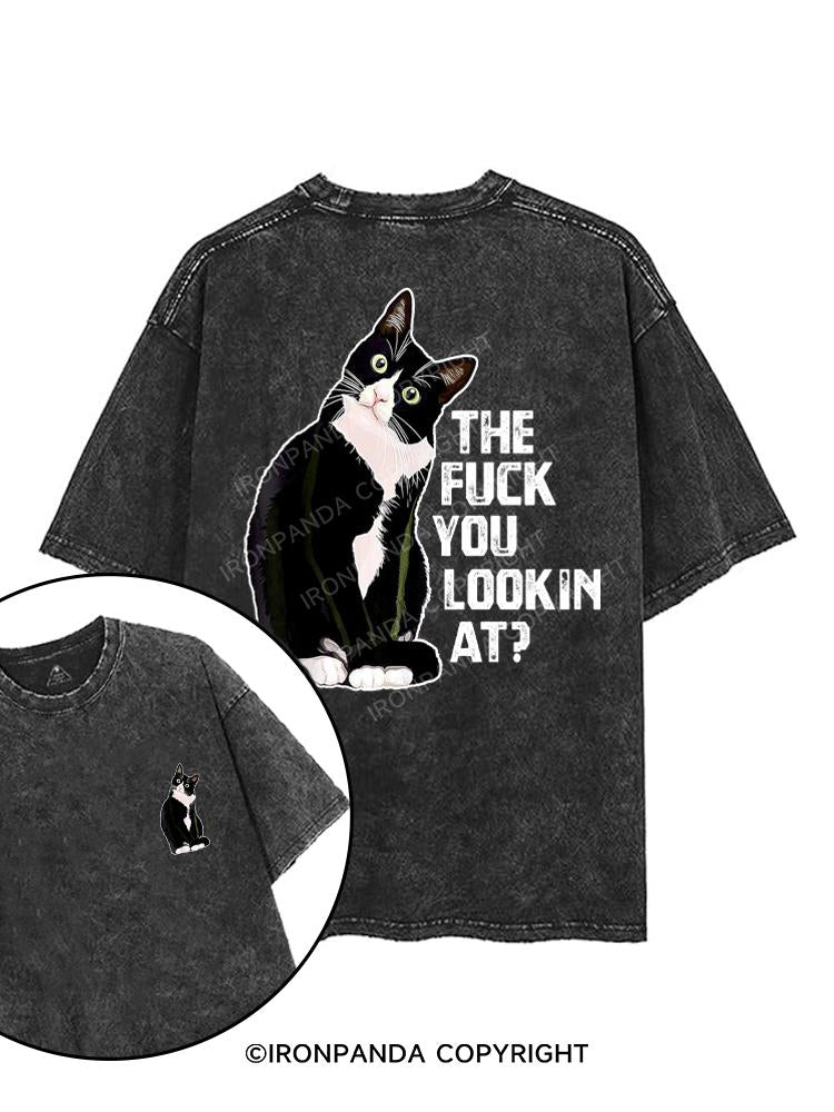 the fuck you lookin at? printed Gym Shirt