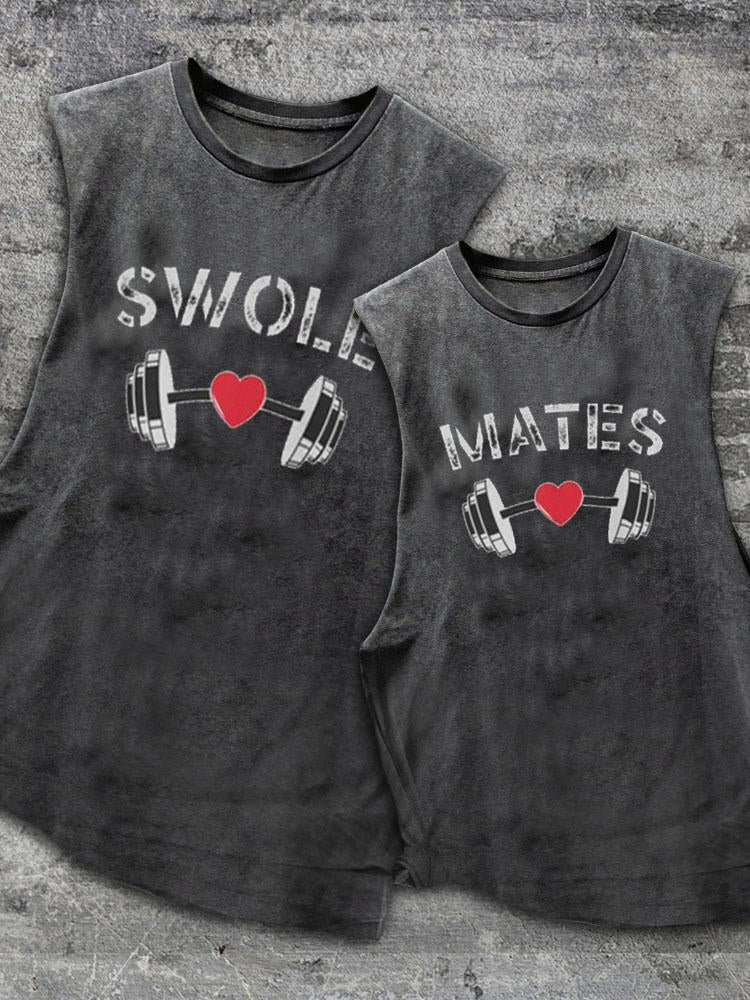 Couple Matching Scoop Bottom Cotton Matching Gym Tank