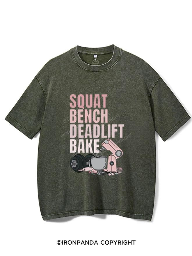 SQUAT BENCH DEADLIFT BAKE  VINTAGE GYM SHIRT