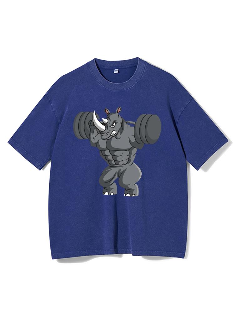 Weightlifting Rhino Washed Gym Shirt