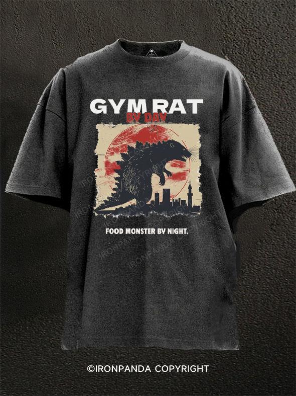 Gym rat by day, food monster by night Washed Gym Shirt