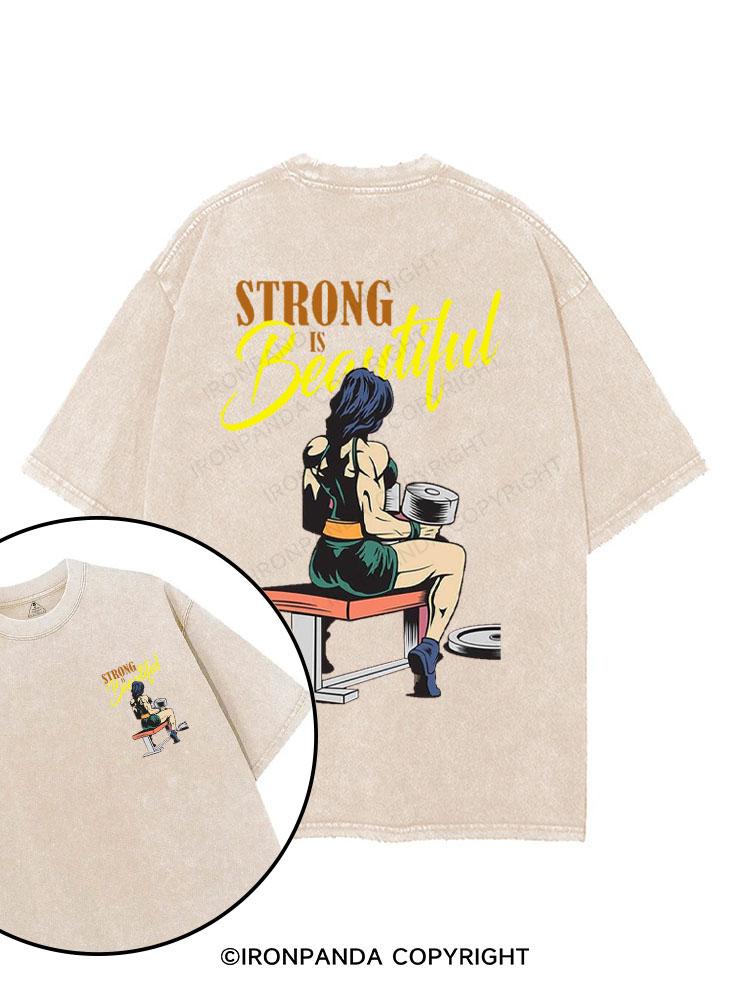 STRONG IS beautiful printed Gym Shirt