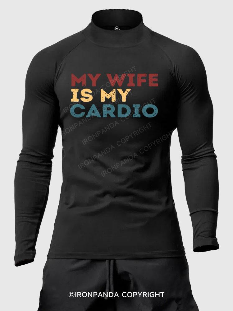 My Wife is My Cardio Men's Fitted Mock