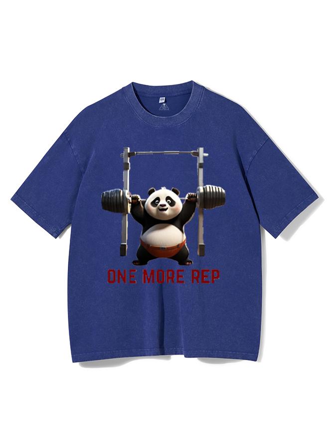 fitness panda doing one more rep Washed Gym Shirt