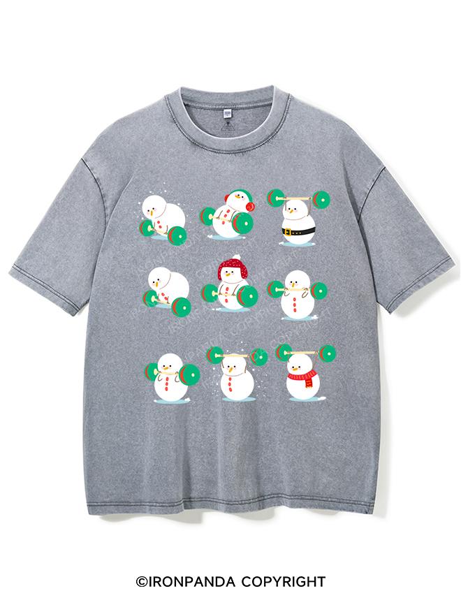 SNOWMAN LIFTING VINTAGE GYM SHIRT