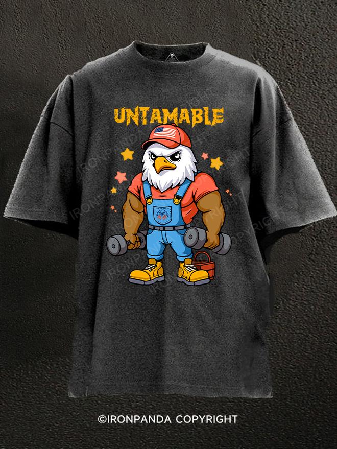 UNTAMABLE EAGLE Washed Gym Shirt