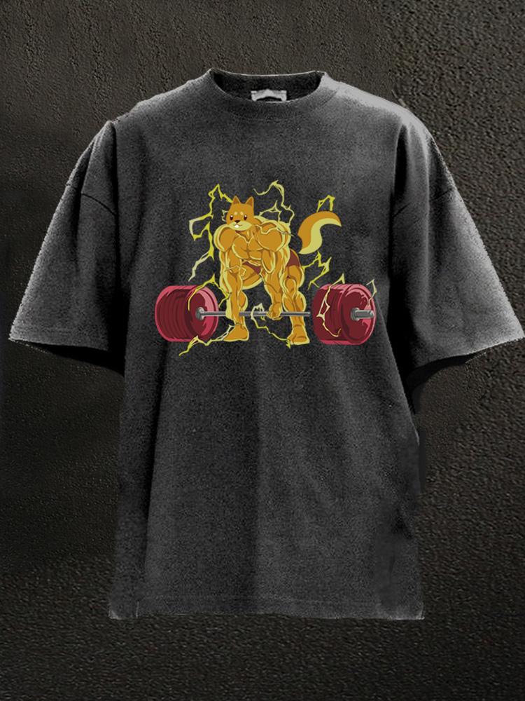 weightlifting squirrel Washed Gym Shirt