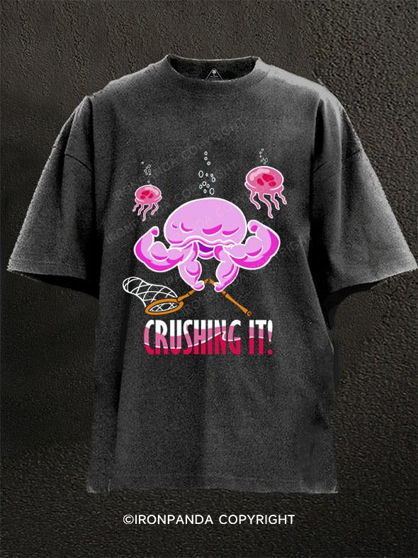 Jellyfish Crushing It! Washed Gym Shirt