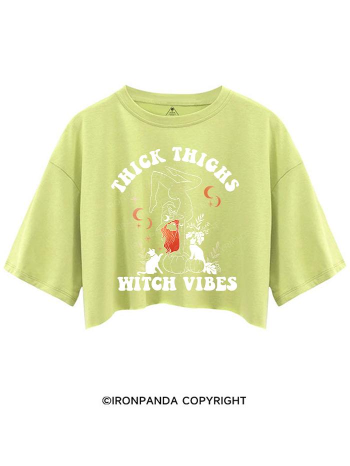 THICK THIGHS WITCH VIBES CROP TOPS