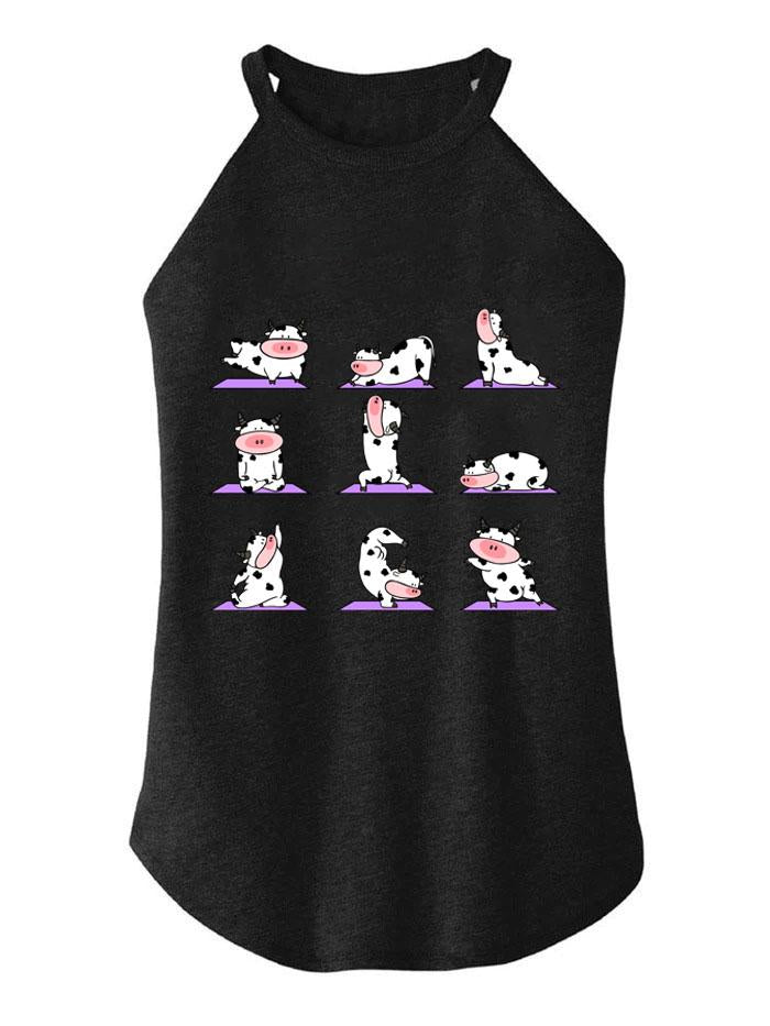 THE YOGA COW TRI ROCKER COTTON TANK