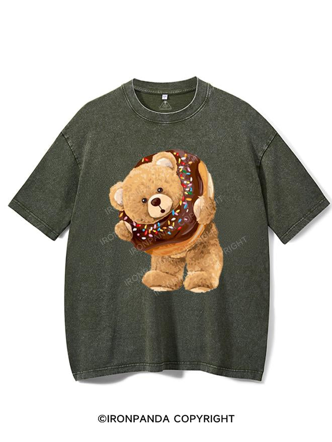 DOUGHNUT BLING ON THE TEDDY VINTAGE GYM SHIRT