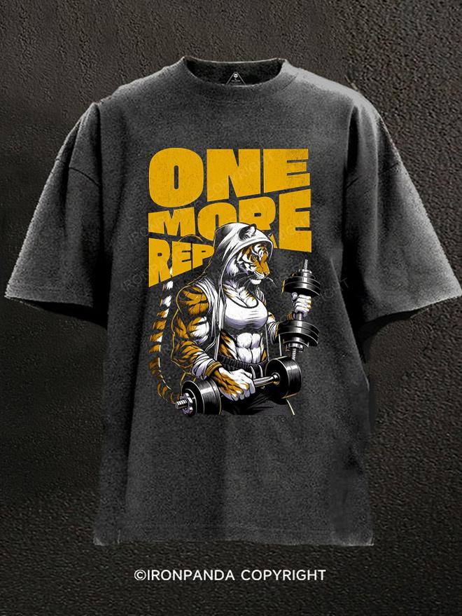 tiger one more rep Washed Gym Shirt