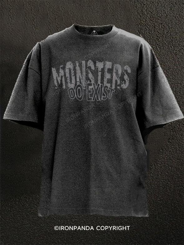 Monsters Do Exist Washed Gym Shirt