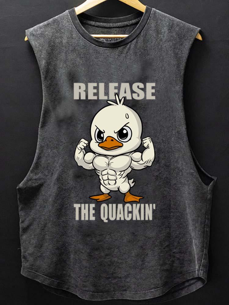 RELEASE THE QUACKIN'  SCOOP BOTTOM COTTON TANK