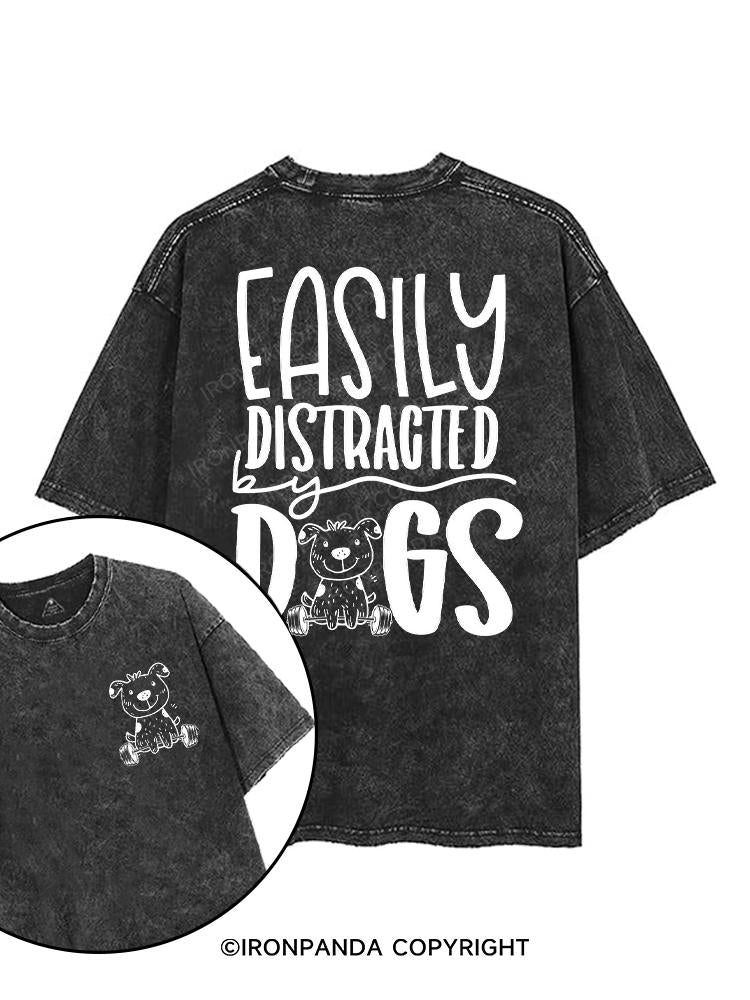 EASILY DISTRACTED DOGS printed Gym Shirt