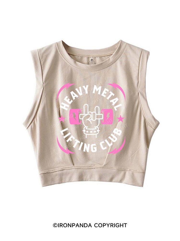 HEAVY METAL LIFTING CLUB SLEEVELESS CROP TOPS