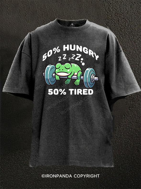 frog 50% hungry 50% tired Washed Gym Shirt