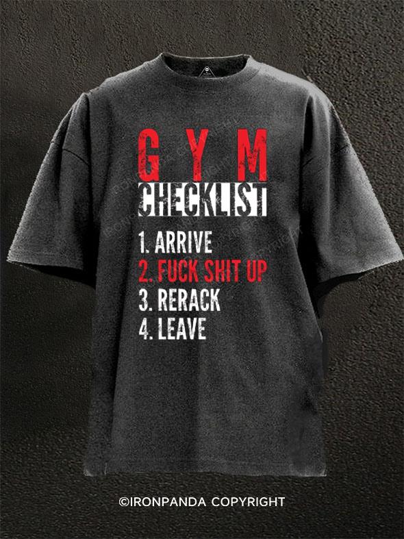 Gym Checklist Washed Gym Shirt