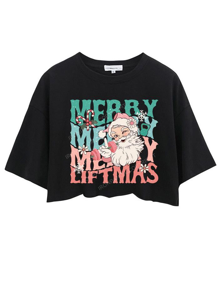 MERRY LIFTMAS CROP TOPS