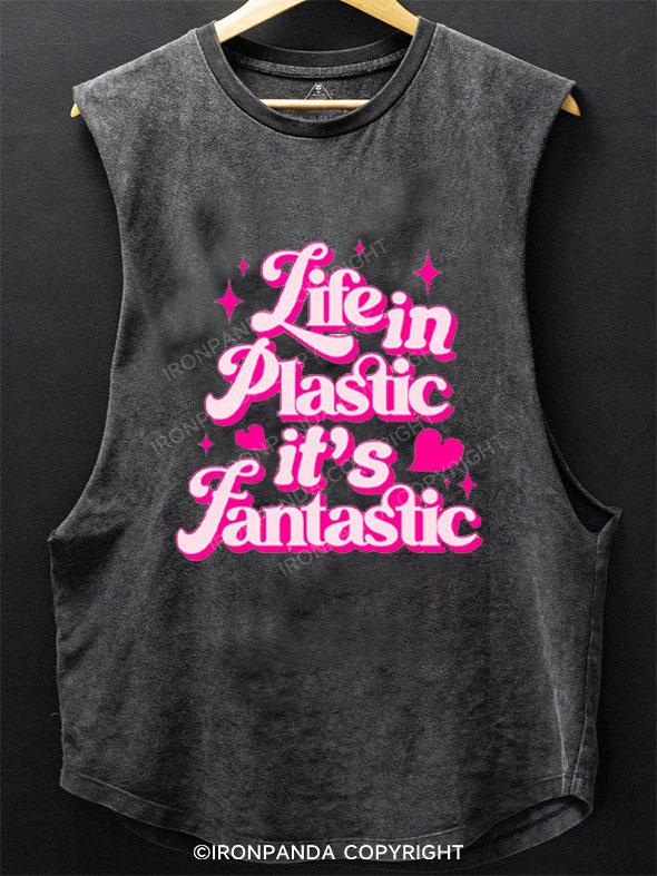 LIFE IN PLASTIC IT'S FANTASTIC SCOOP BOTTOM COTTON TANK