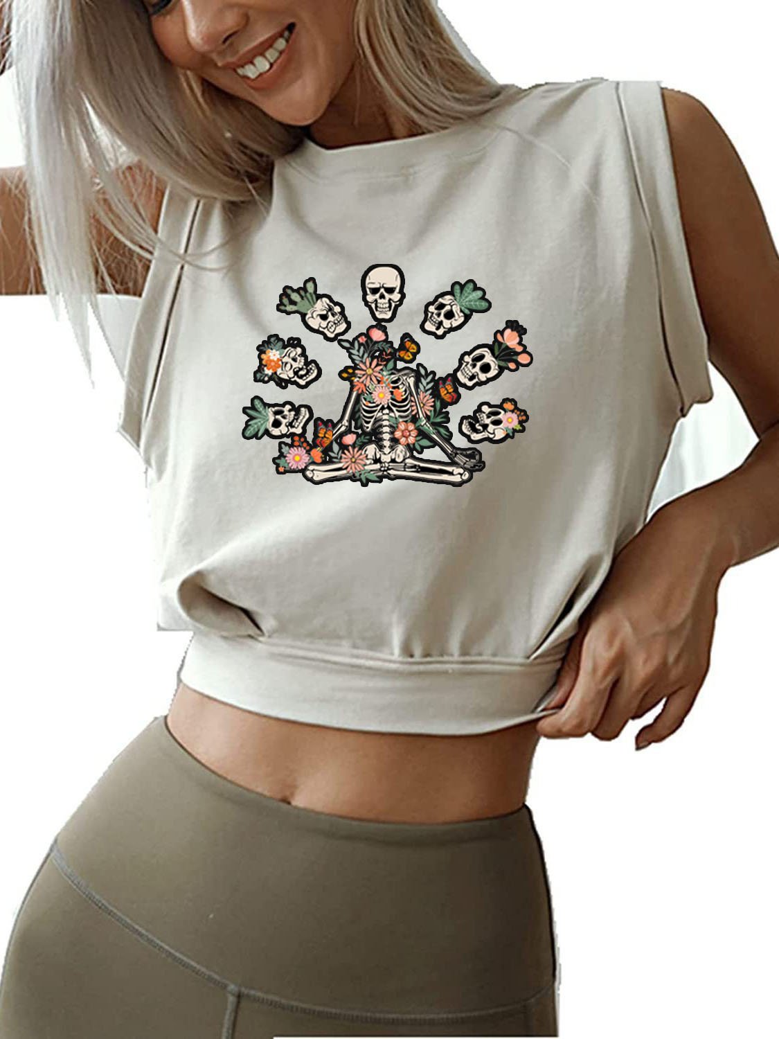 MEDITATION SLEEVELESS CROP TOPS