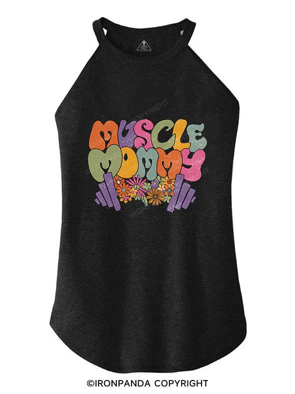 MUSCLE MOMMY TRI ROCKER COTTON TANK