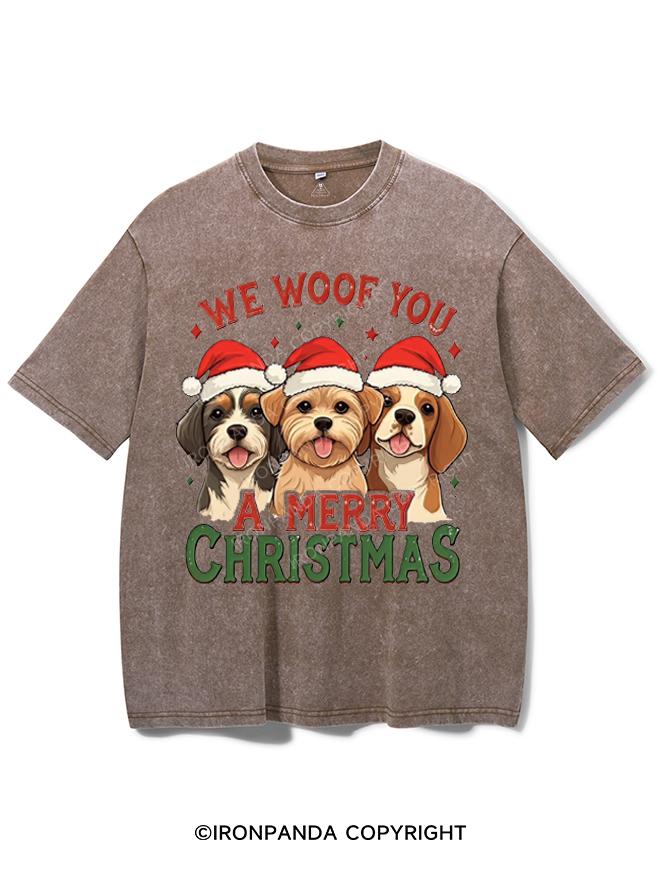 WE WOOF YOU A MERRY CHRISTMAS VINTAGE GYM SHIRT